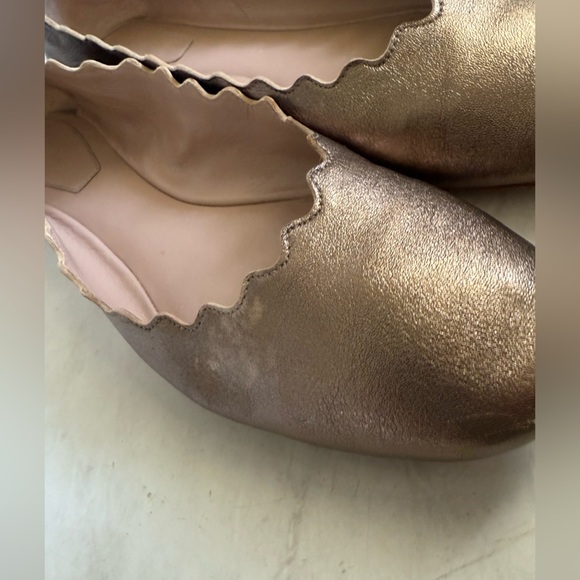 CHLOÈ Lauren Scalloped Leather Ballet Flats - Picture 6 of 12